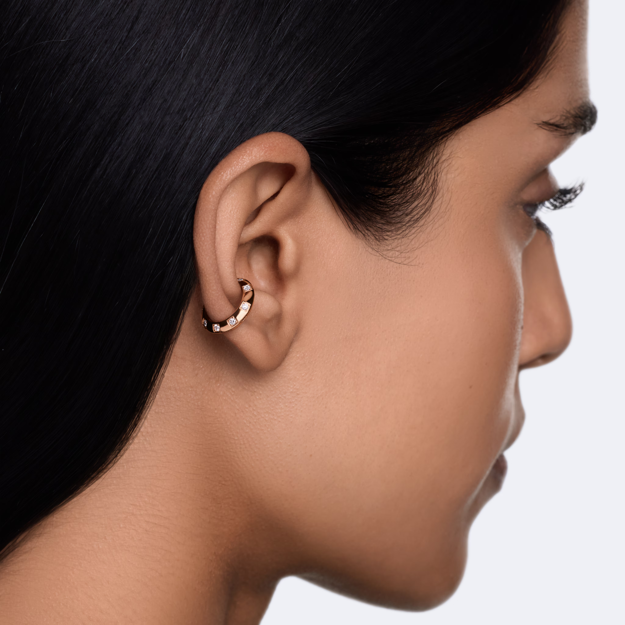 Louis Vuitton, Le Damier de Louis Vuitton Earcuff, Rose Gold and Diamonds