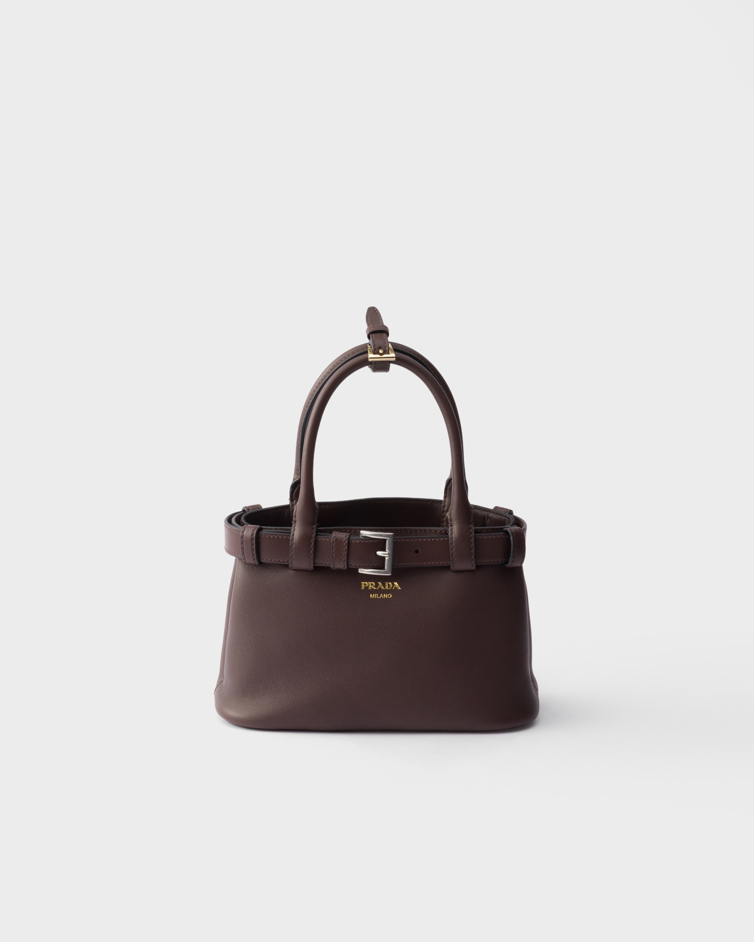 Prada Buckle Small Leather Bag With Belt