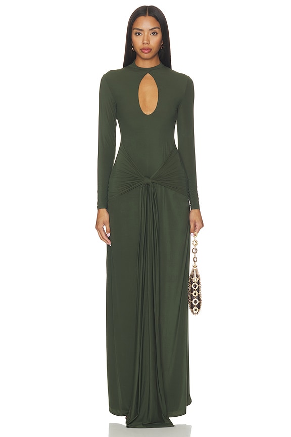 Naked Keyhole Drape Tie Dress