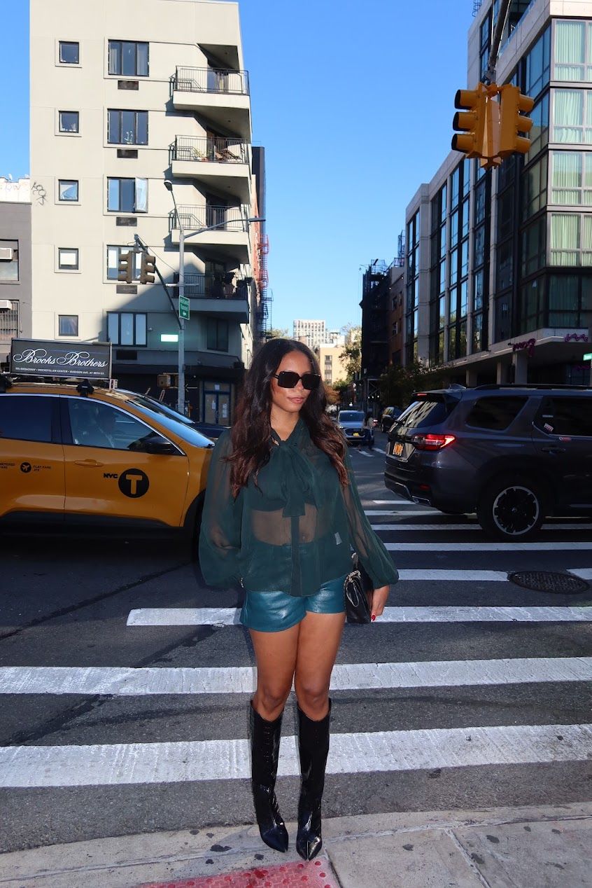 Sierra Mayhew attending New York Fashion Week.