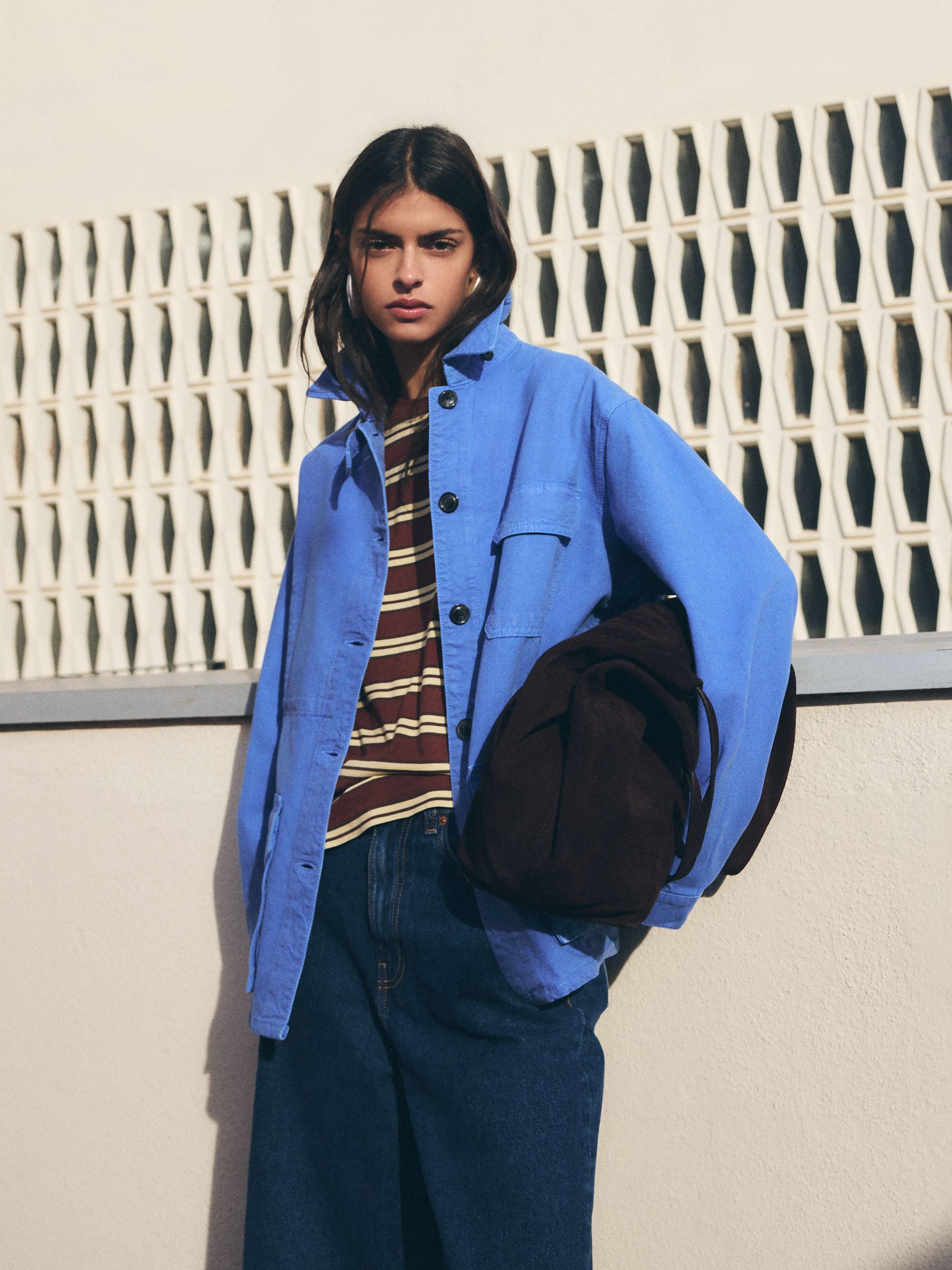 Bhoem Blue Washed Utility Canvas Jacket - Size 6
