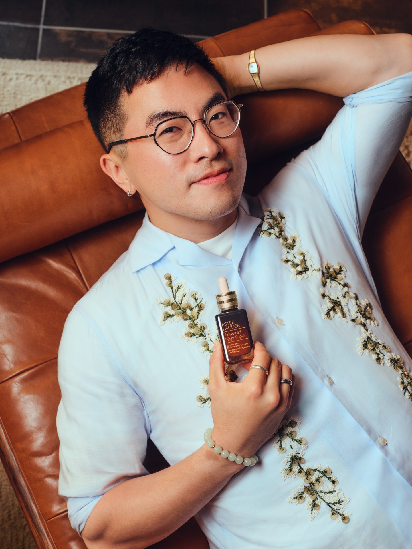 Est&eacute;e Lauder Guilty as Skin campaign image of Bowen Yang.