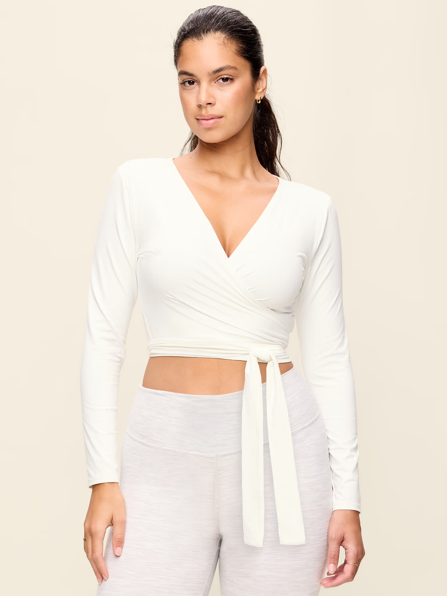 Old Navy, Studiosmooth Long-Sleeve Wrap Top