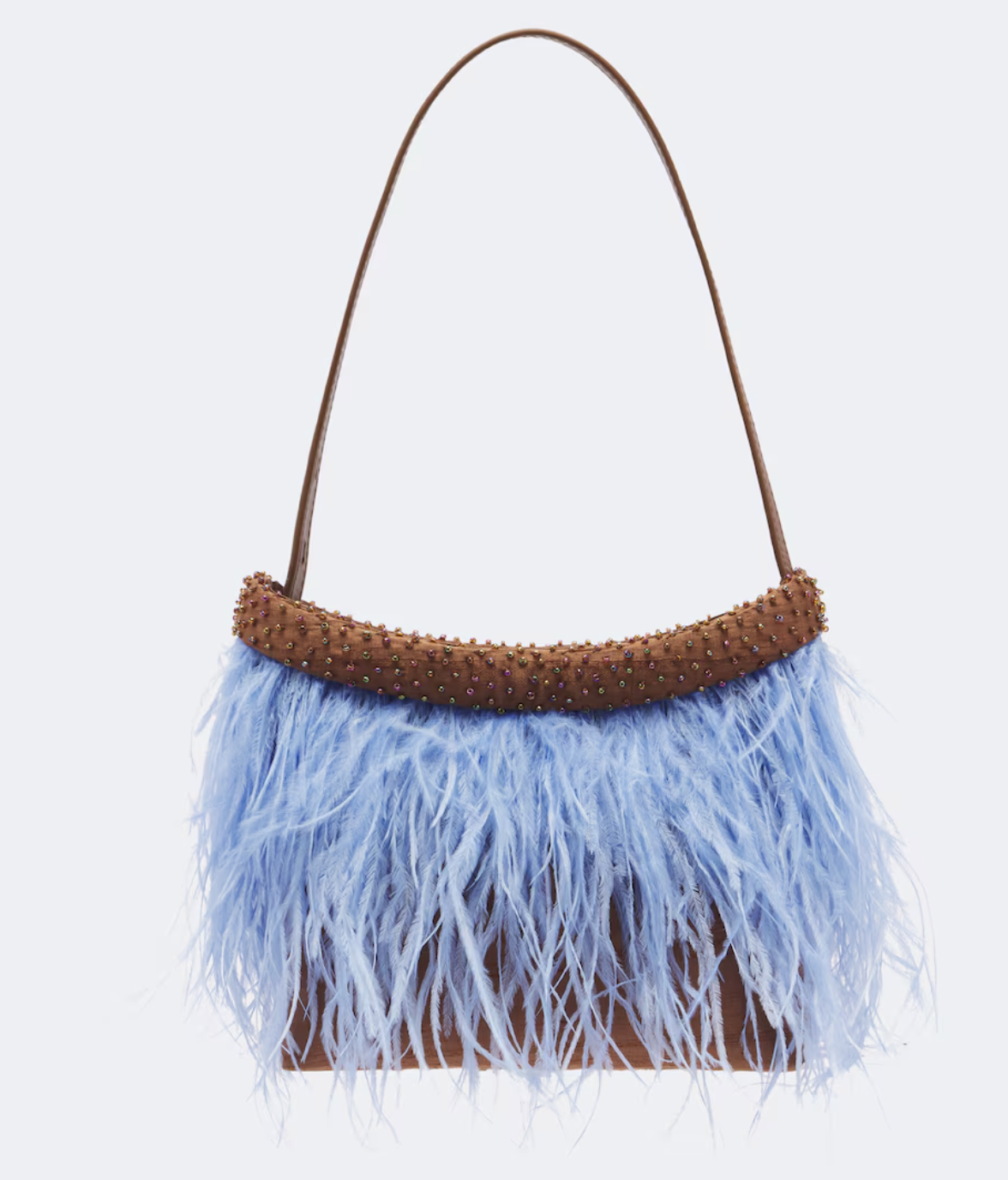 Staud , Winslow feather-trimmed shoulder bag