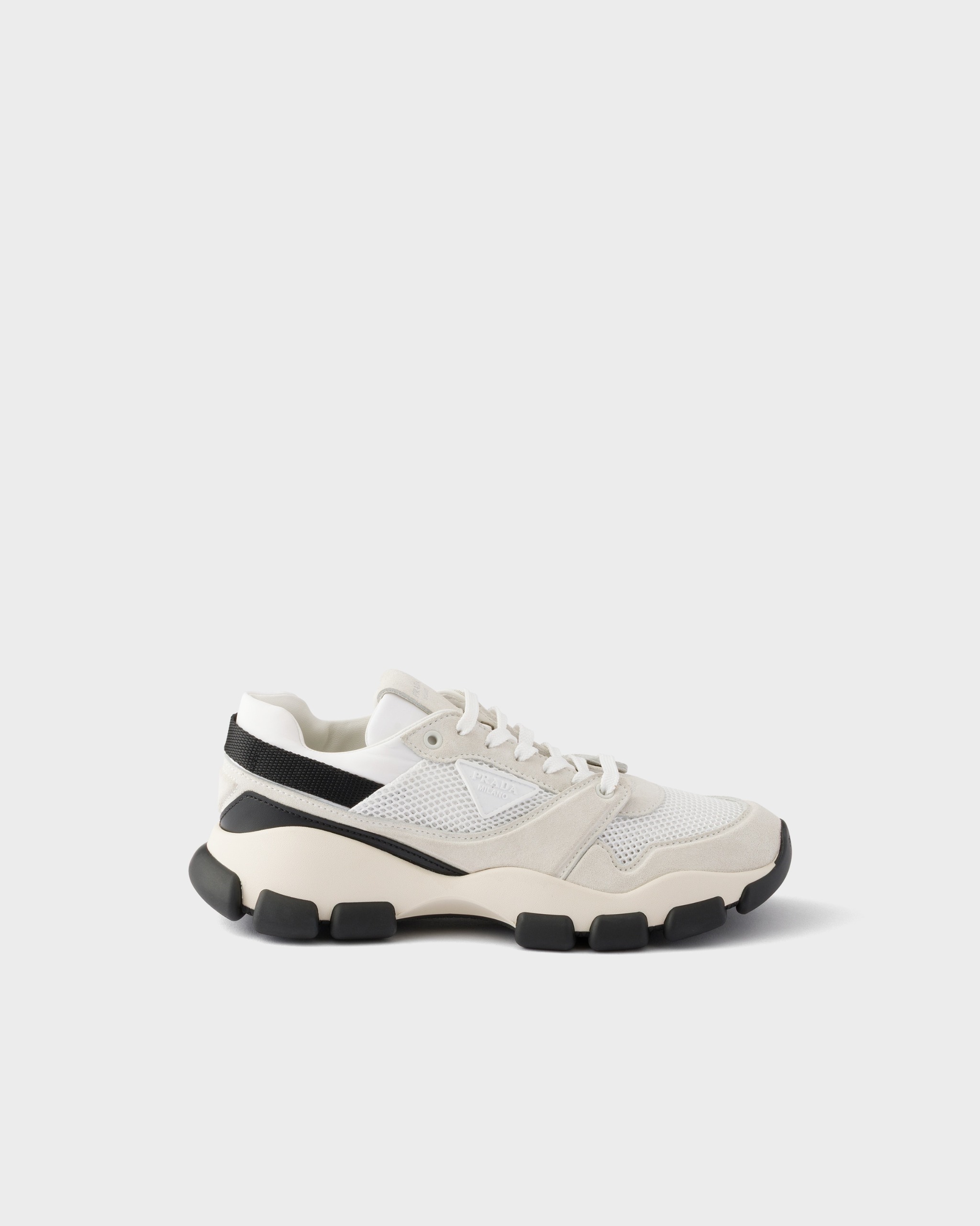 Mesh Fabric and Suede Sneakers
