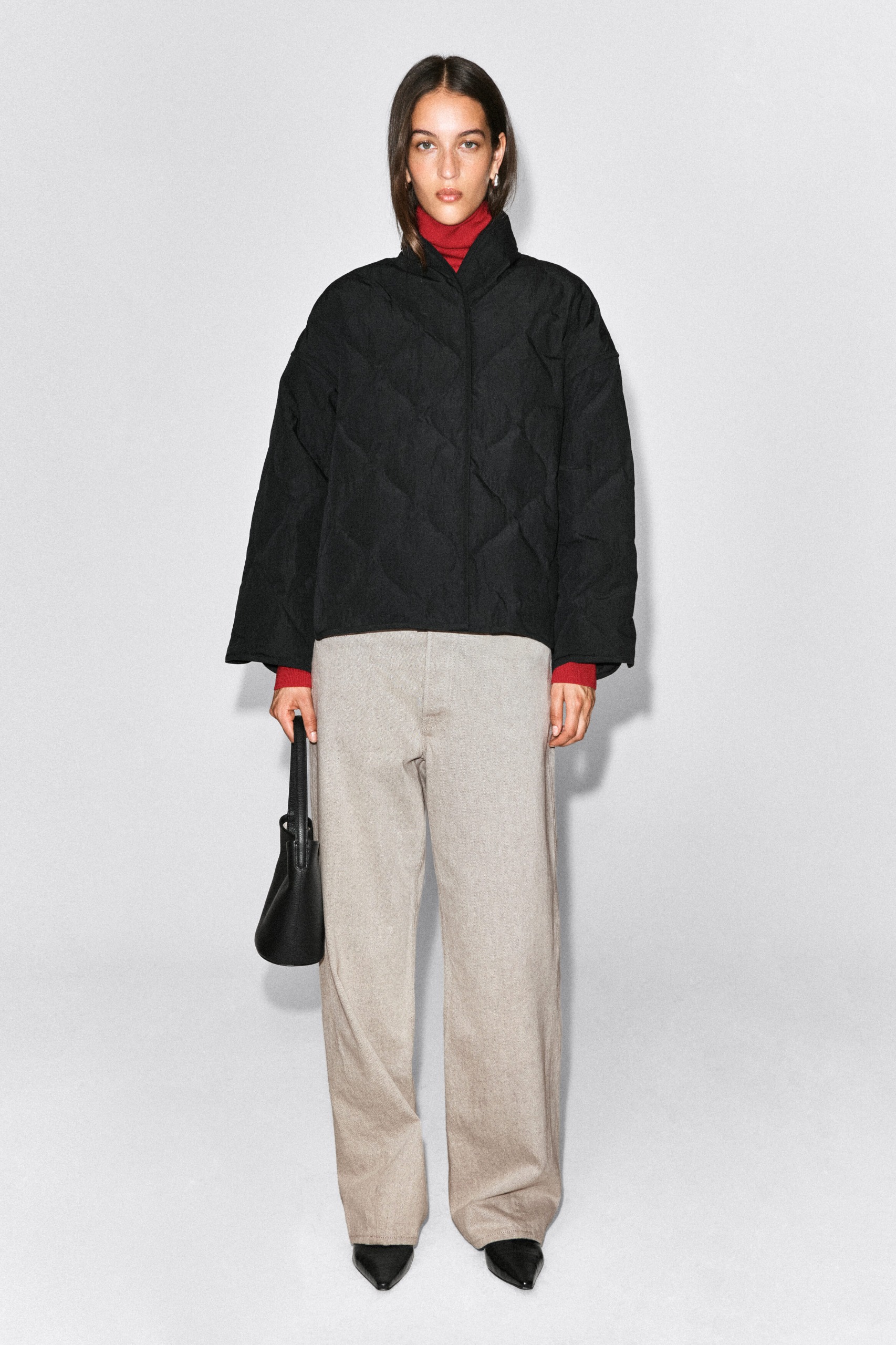 Shawl-Collar Quilted Jacket