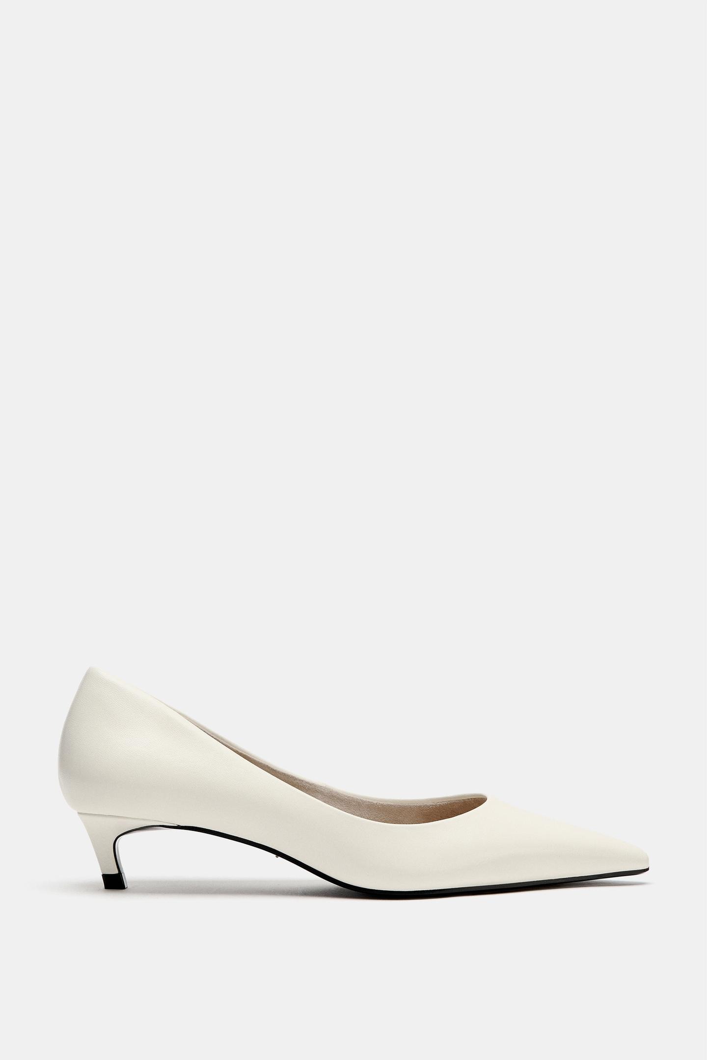 ZARA, Leather Kitten Heel Shoes Limited Edition