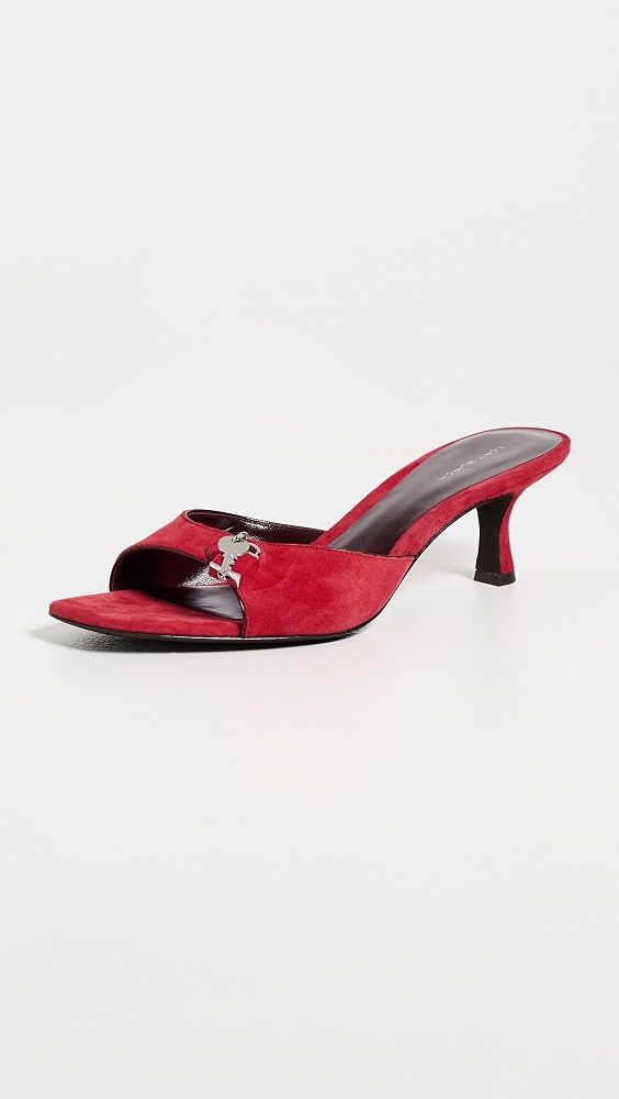 Lock Kitten Heel Sandals 55mm - Toucan Red/merlot/silver