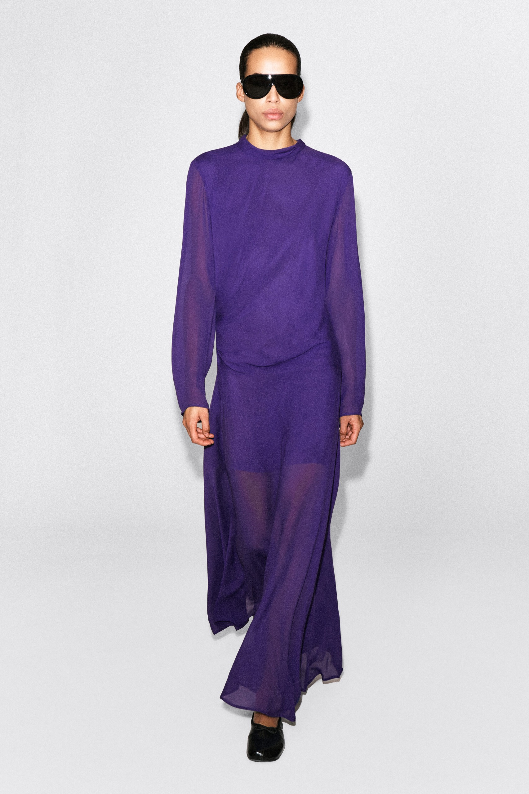 Draped High-Neck Maxi Dress