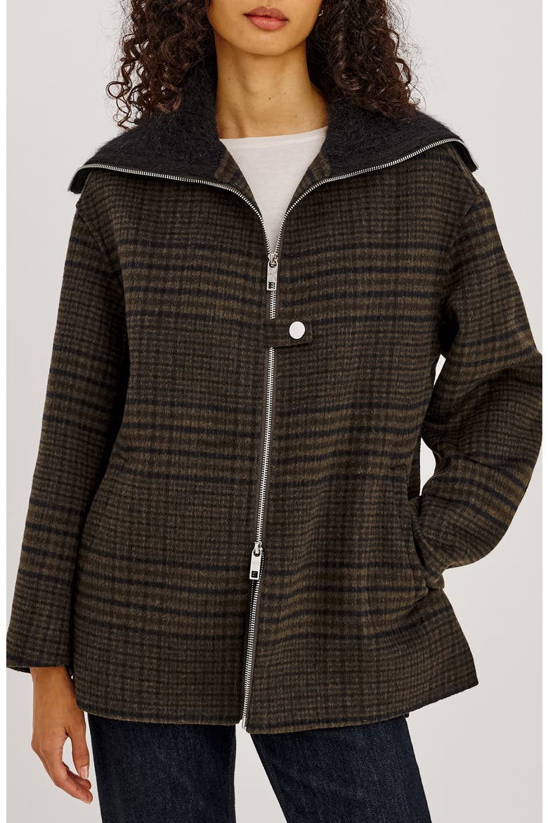 Silves Plaid Wool Blend Jacket