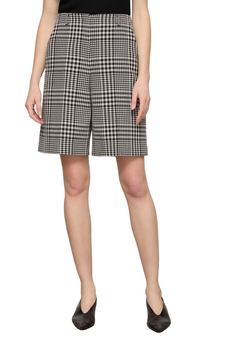 Clark Grid Plaid Corded Cotton Wide Leg Shorts