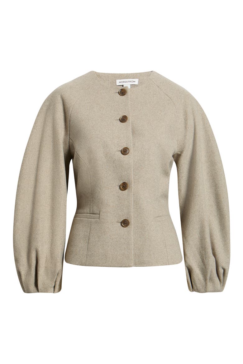 Collarless Sculpted Jacket