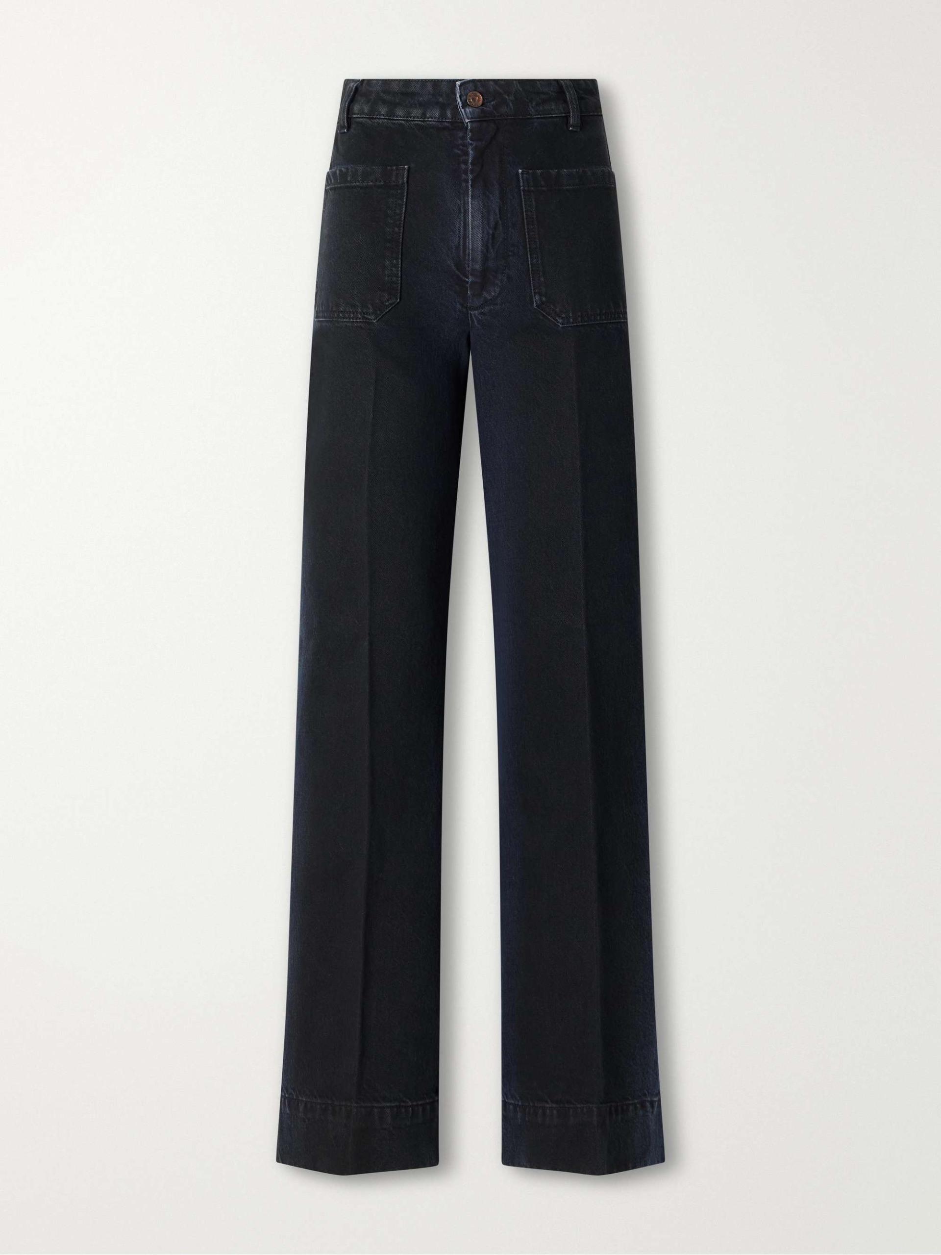 Alina Logo-Embroidered High-Rise Flared Jeans