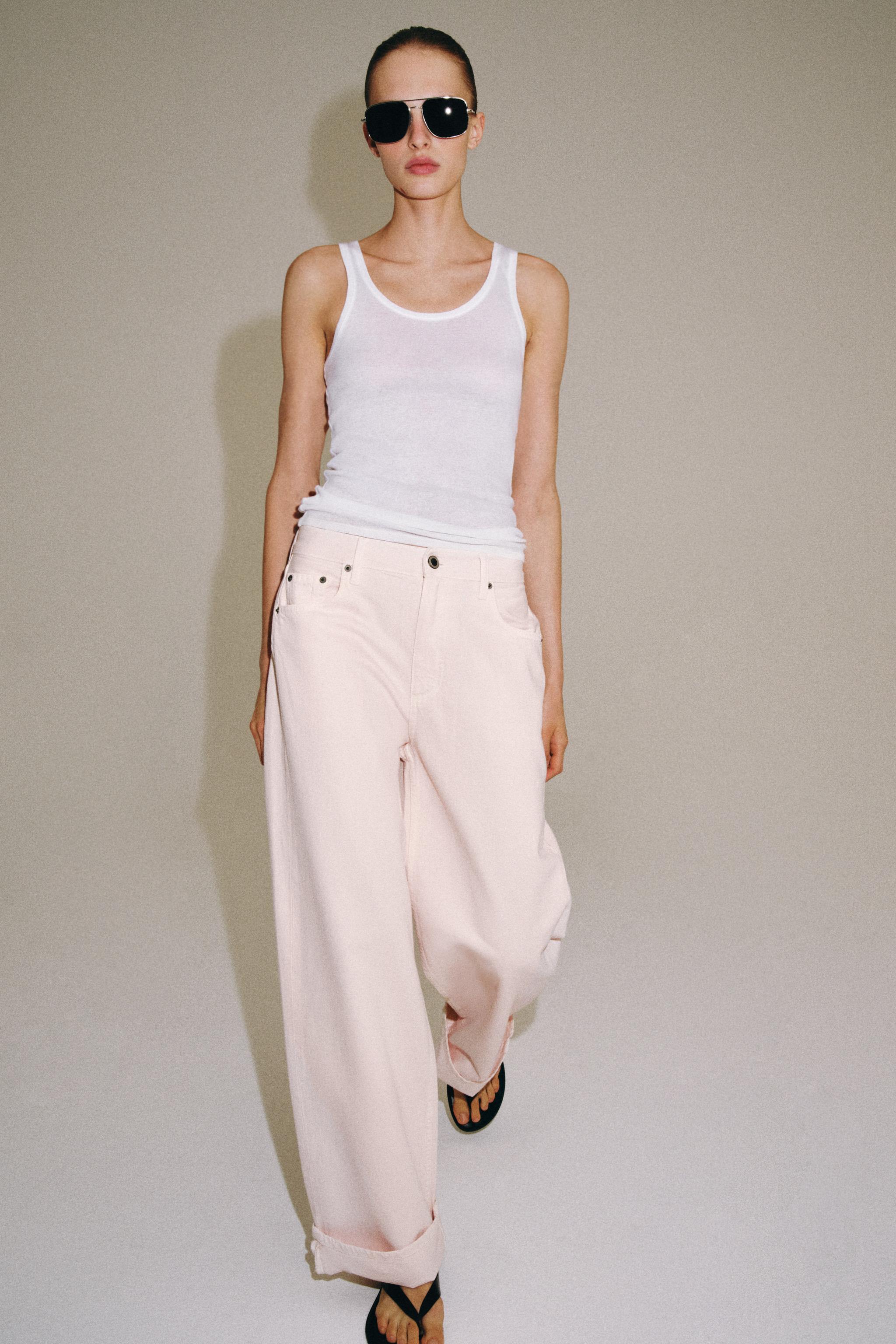 Zw Collection Mid-Rise Baggy Jeans - Pink - 26 (us 2)