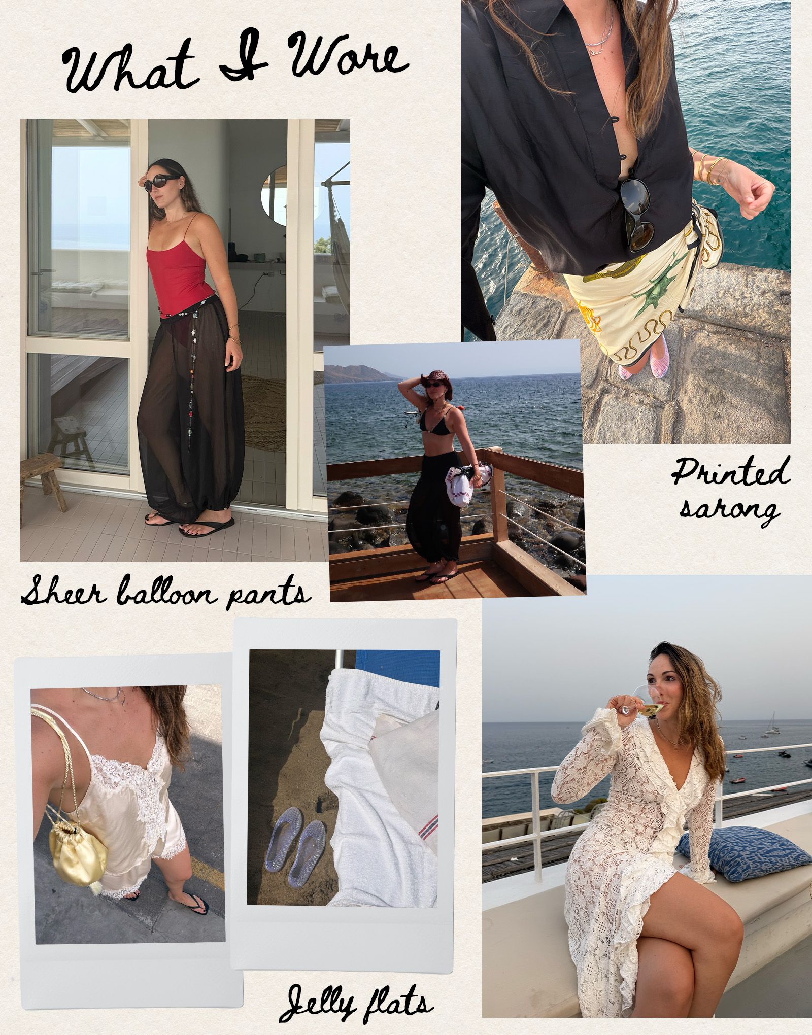Collage of Anna LaPlaca's Aeolian Islands/Sicily travel diary.