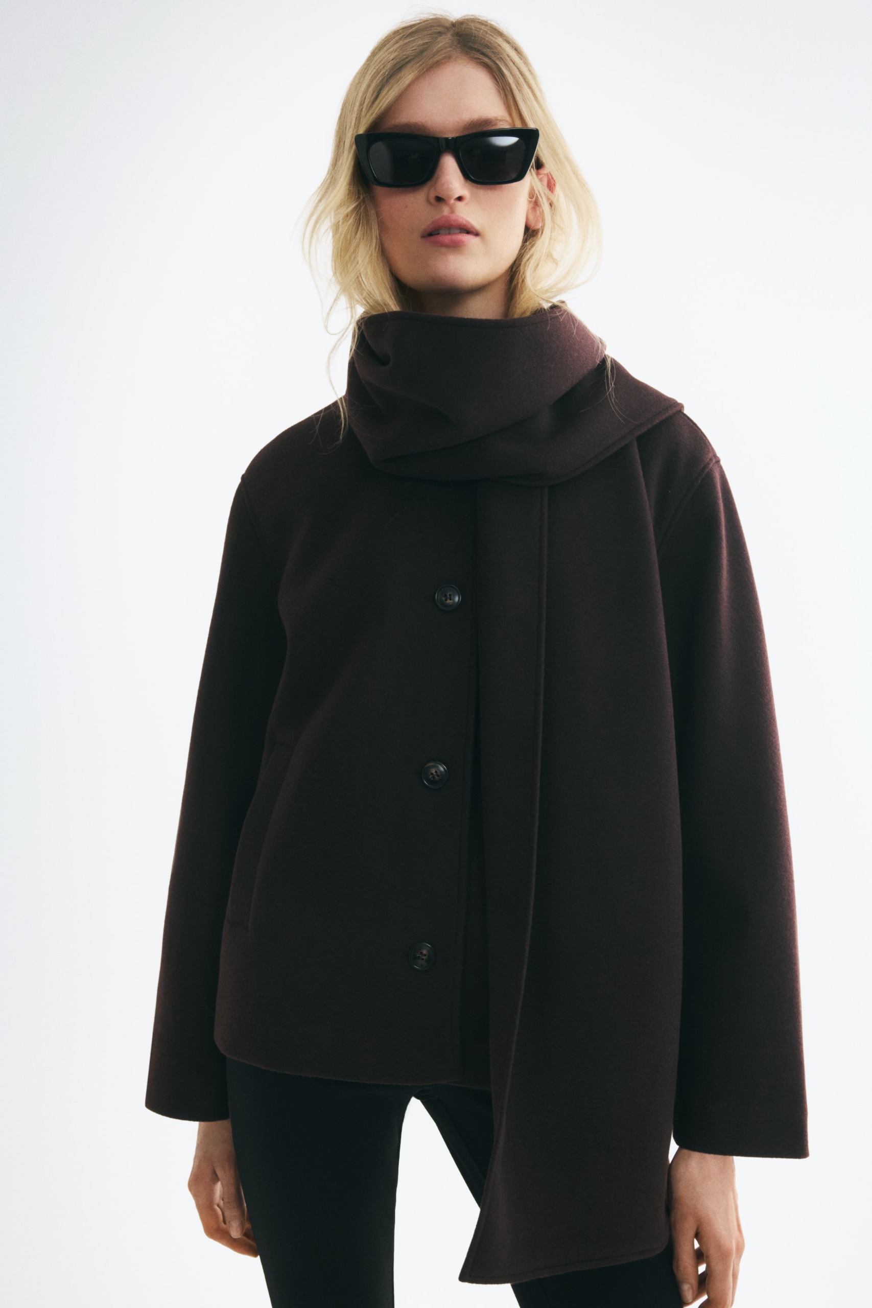Scarf-Detail Jacket