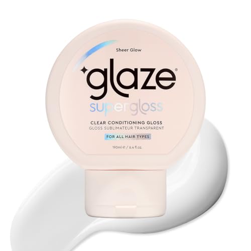 Glaze Supergloss Sheer Glow Clear Conditioning Gloss - New Squeeze Bottle &ndash; Transparent Hair Gloss for All Hair Types & Colors &ndash; Enhanced Formula to Boost Color, Shine & Hydration - 6.4 Fl Oz