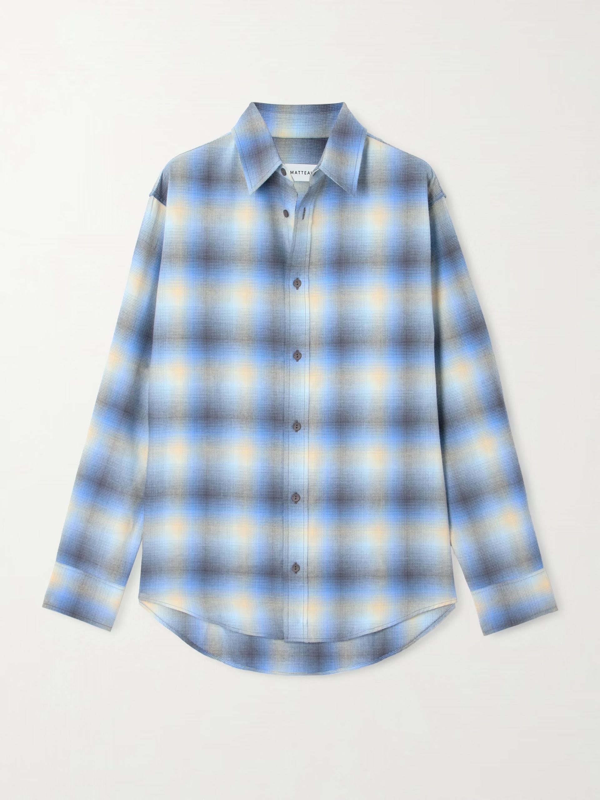 Matteau, Checked Cotton-Flannel Shirt