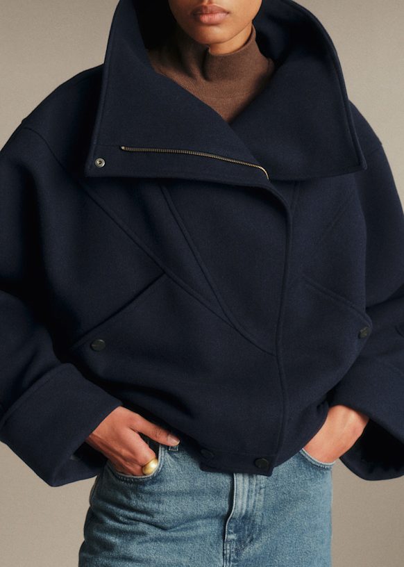 Jule Jacket - Navy - Grs Certified Recycled Wool - Sézane