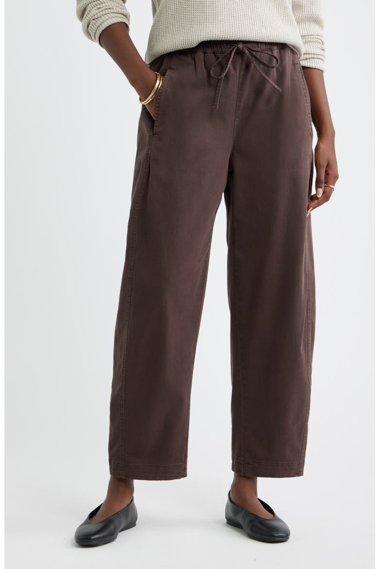 Pull on Barrel Leg Ankle Pants