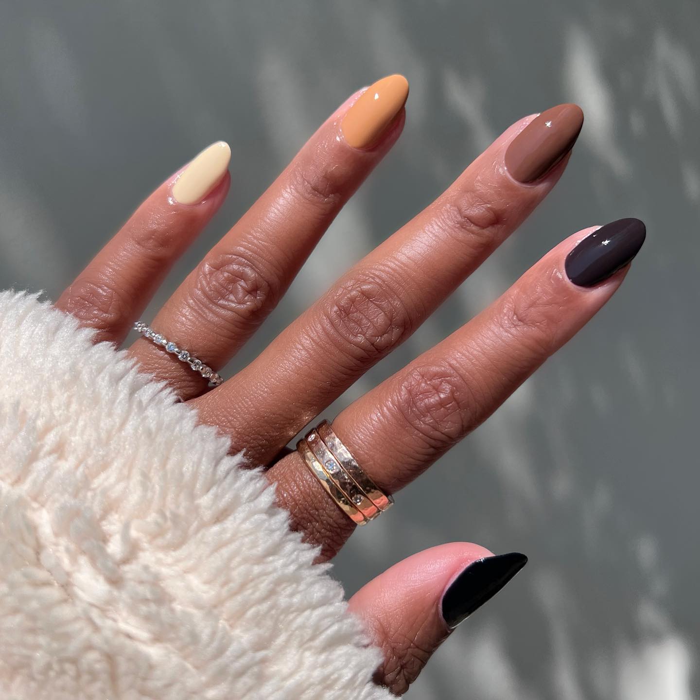 Photo of earth-toned nails