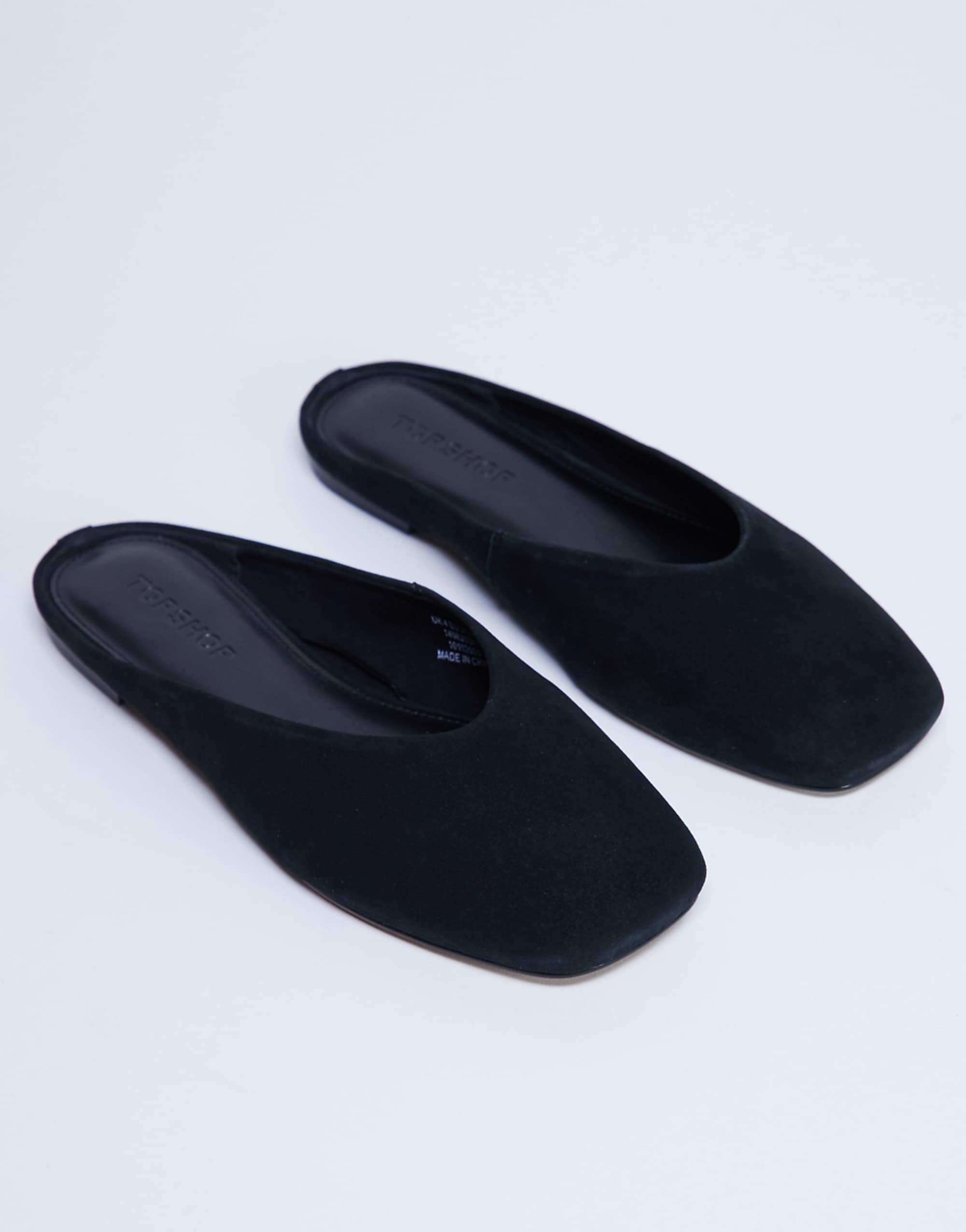 Topshop Atlas Mule Flat Shoe in Black