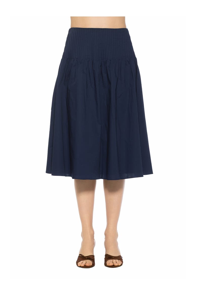 Esme Pintuck Waist Full Poplin Skirt