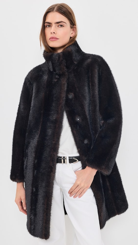 Blair Shaved Mink Coat - Noir Multi
