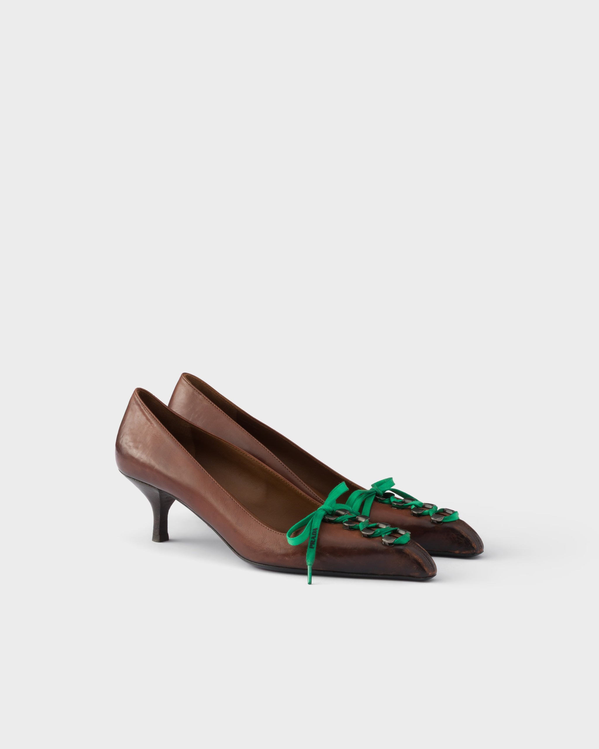 Prada, Antiqued Leather Pumps