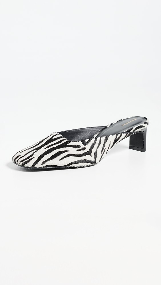 Inez Heeled Mules - Zebra Haircalf