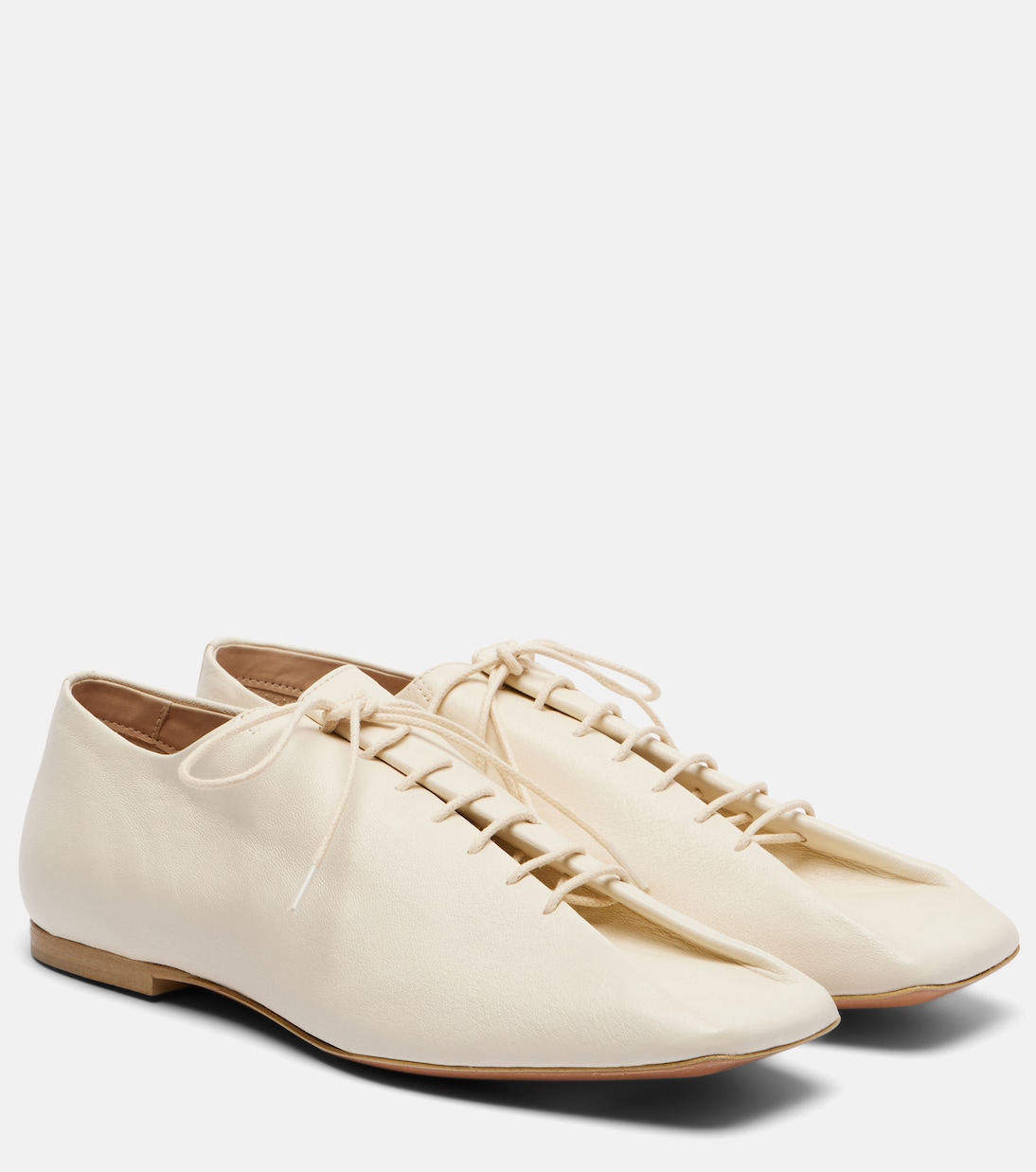 Souris Leather Derby Shoes in White - Lemaire