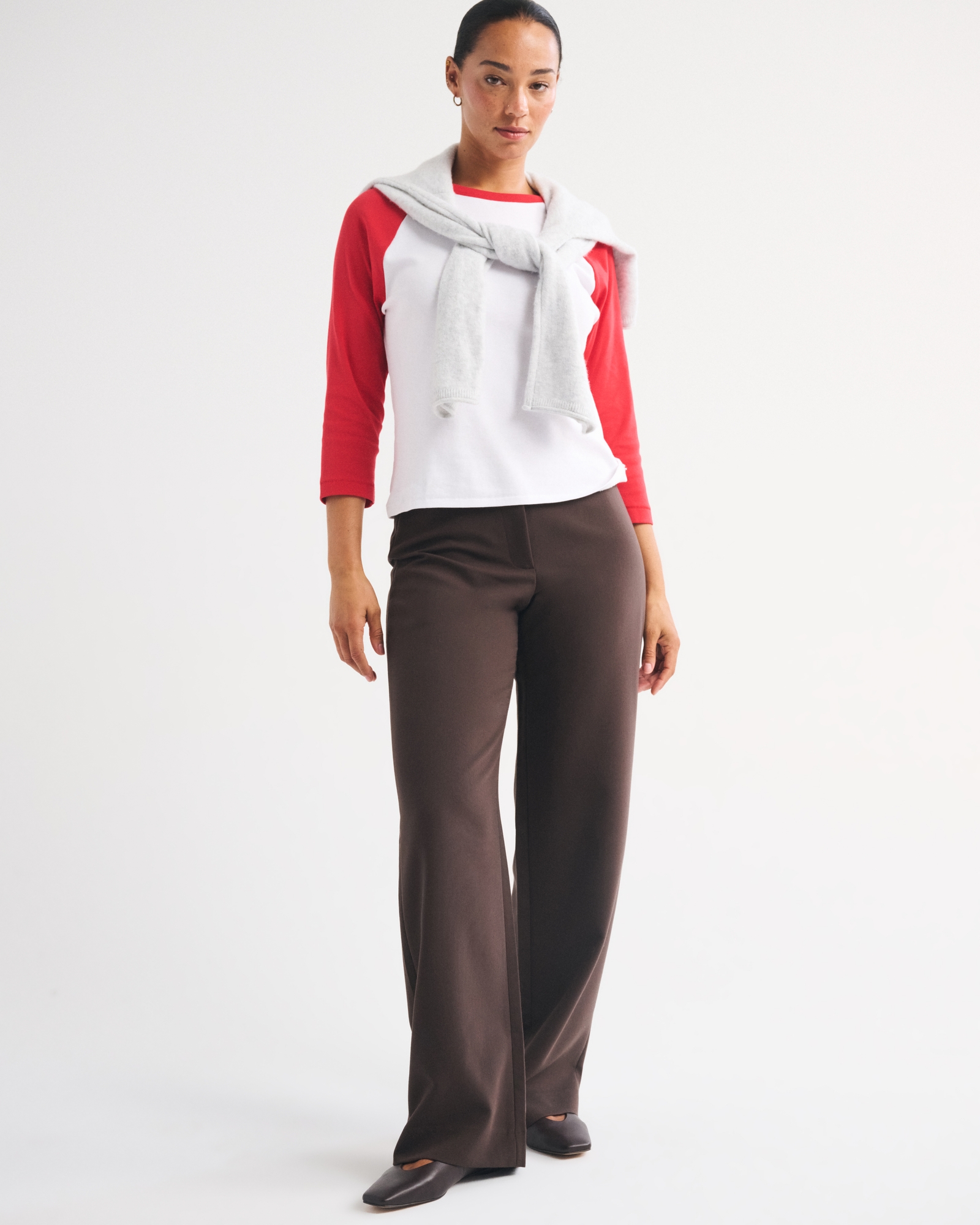Curve Love Clean Waist Low Rise Tailored Wide Leg Pant