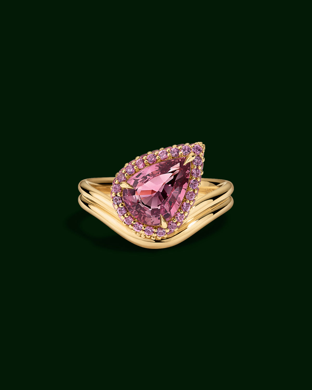 Cloud Pear Sapphire Ring