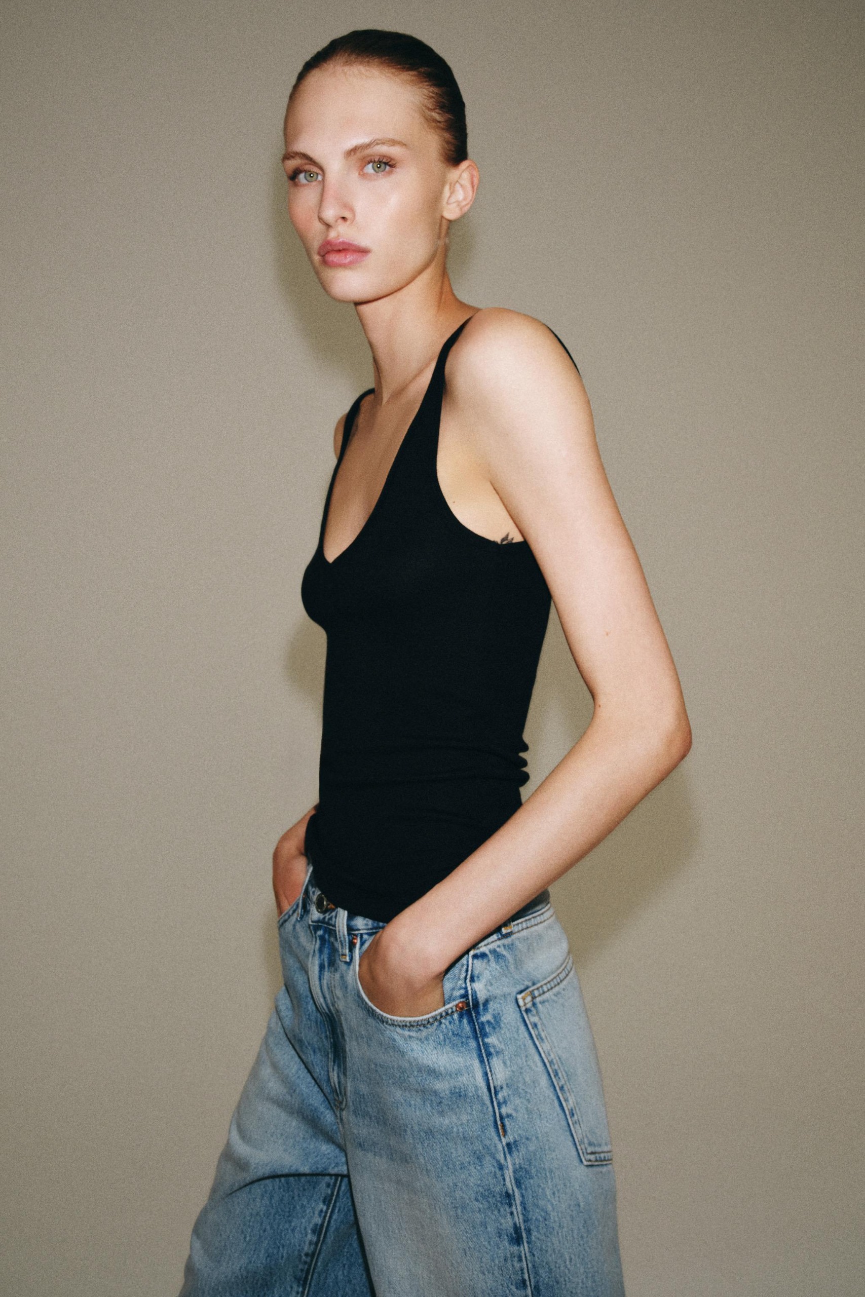 Cotton Tank Top - Black - S