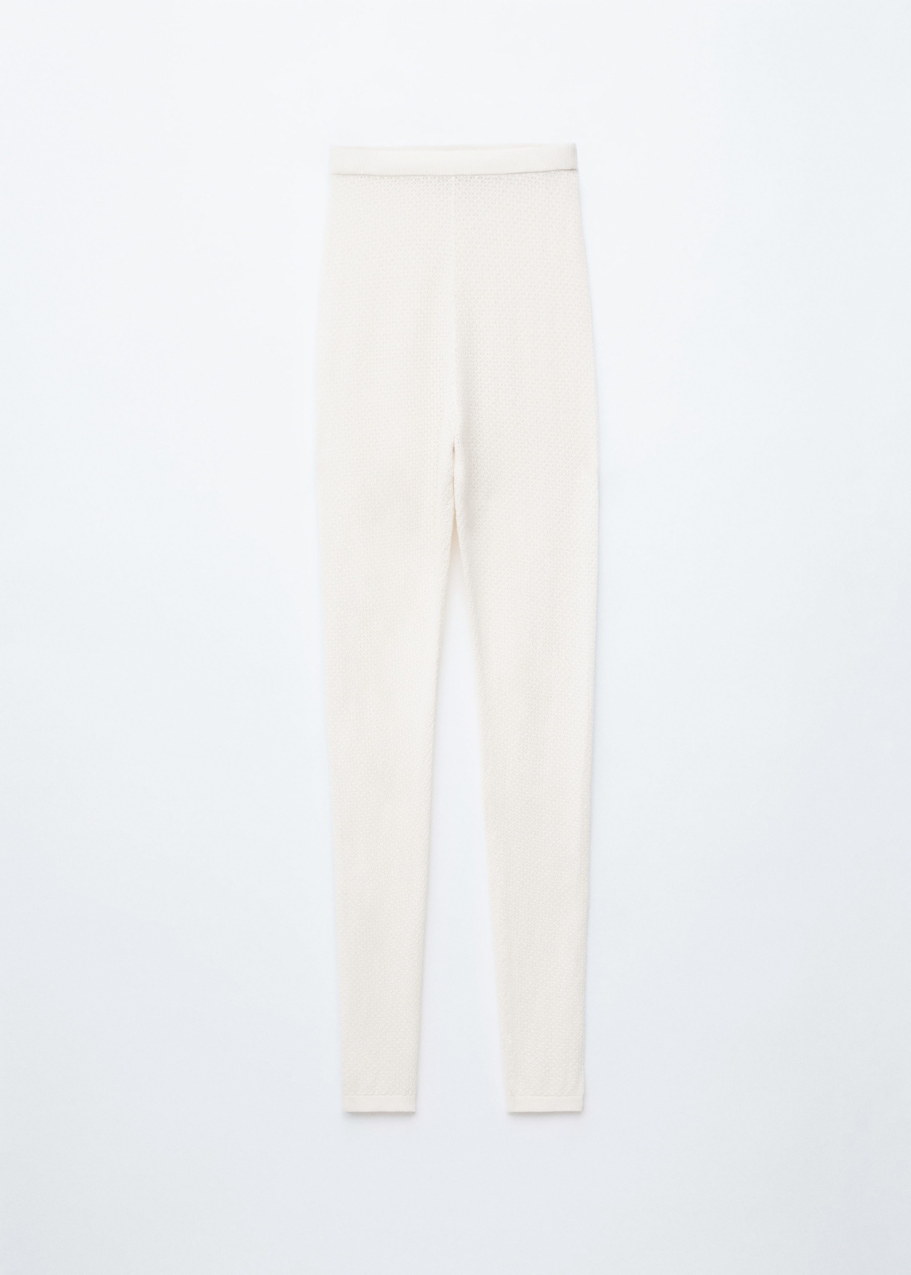 Pointelle-Knit Leggings - Cream