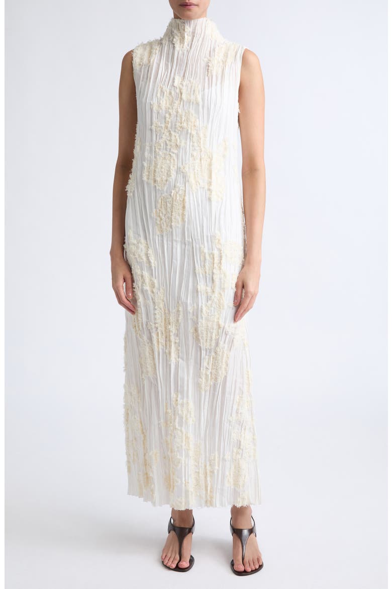 Nala Cotton & Silk Blend Eyelash Pliss&eacute; Gown