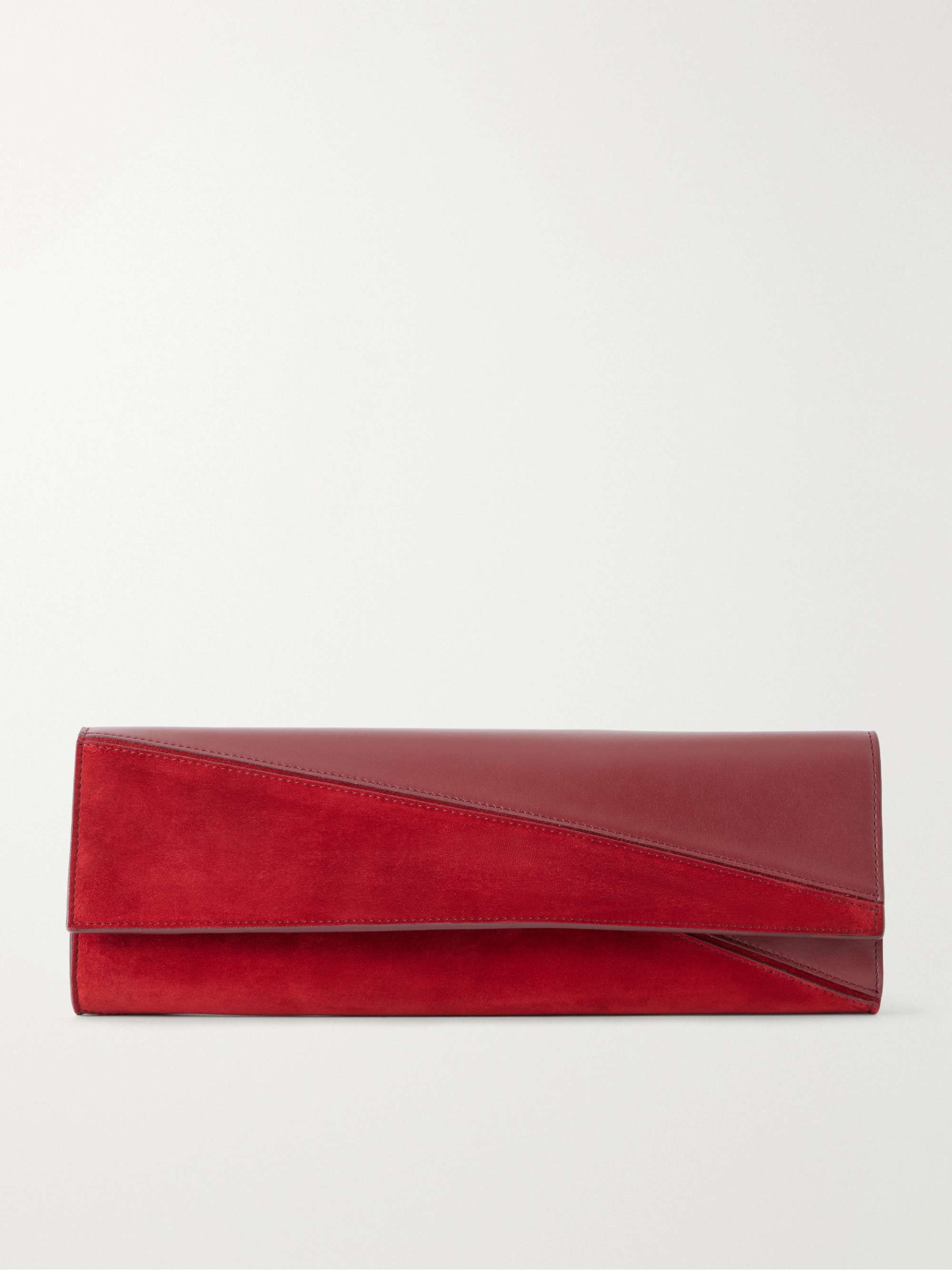 Hex Leather and Suede Clutch