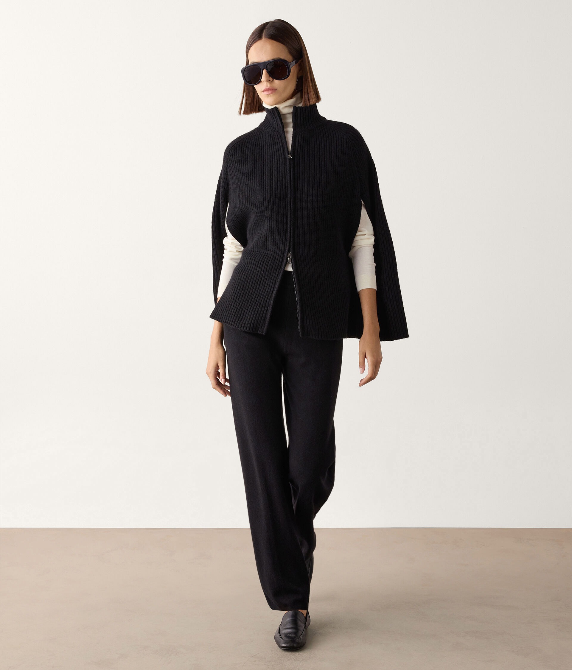 falconeri, Pure cashmere ribbed cape