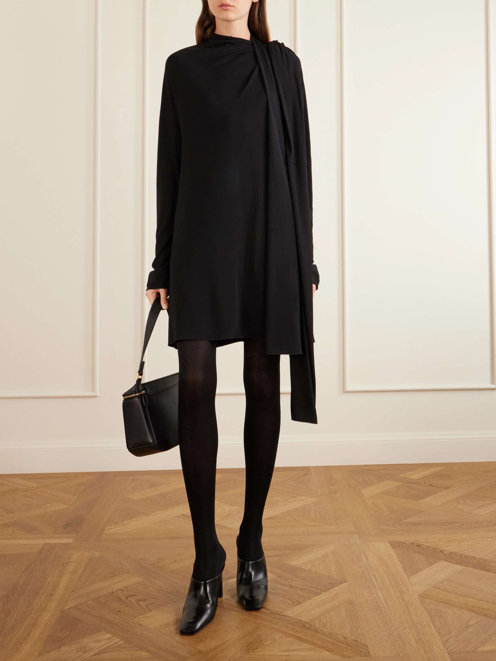 Asymmetric Jersey Mini Dress