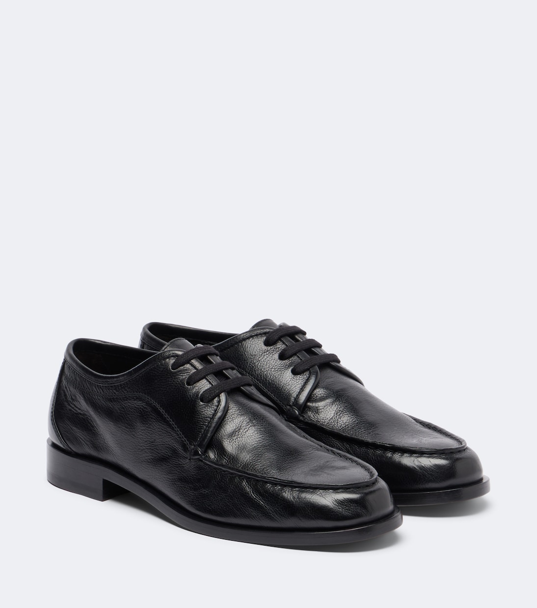 Nino Leather Derby Shoes in Black - the Row