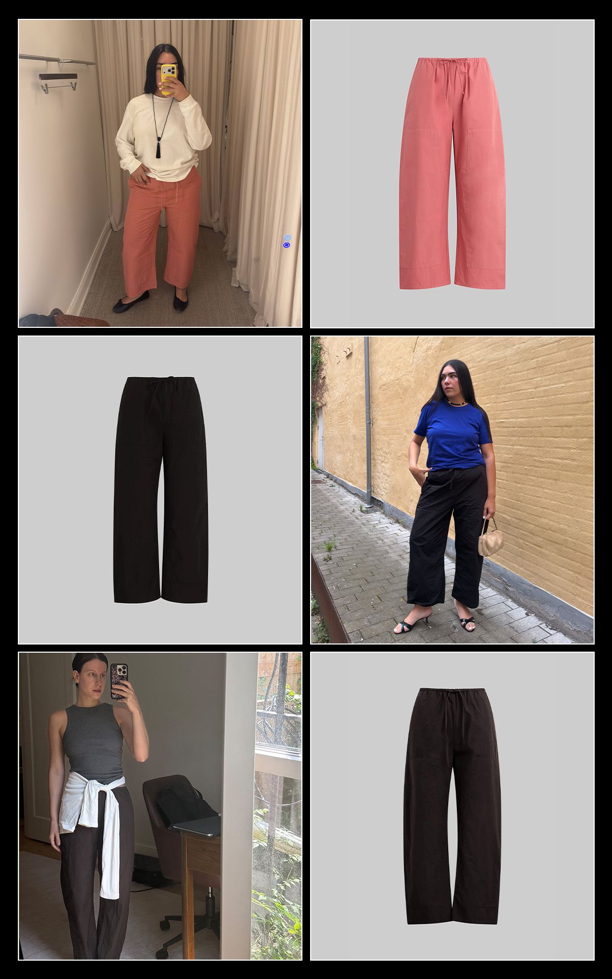 Who What Wear Editors wearing LESET Kyoto Carpenter pants.