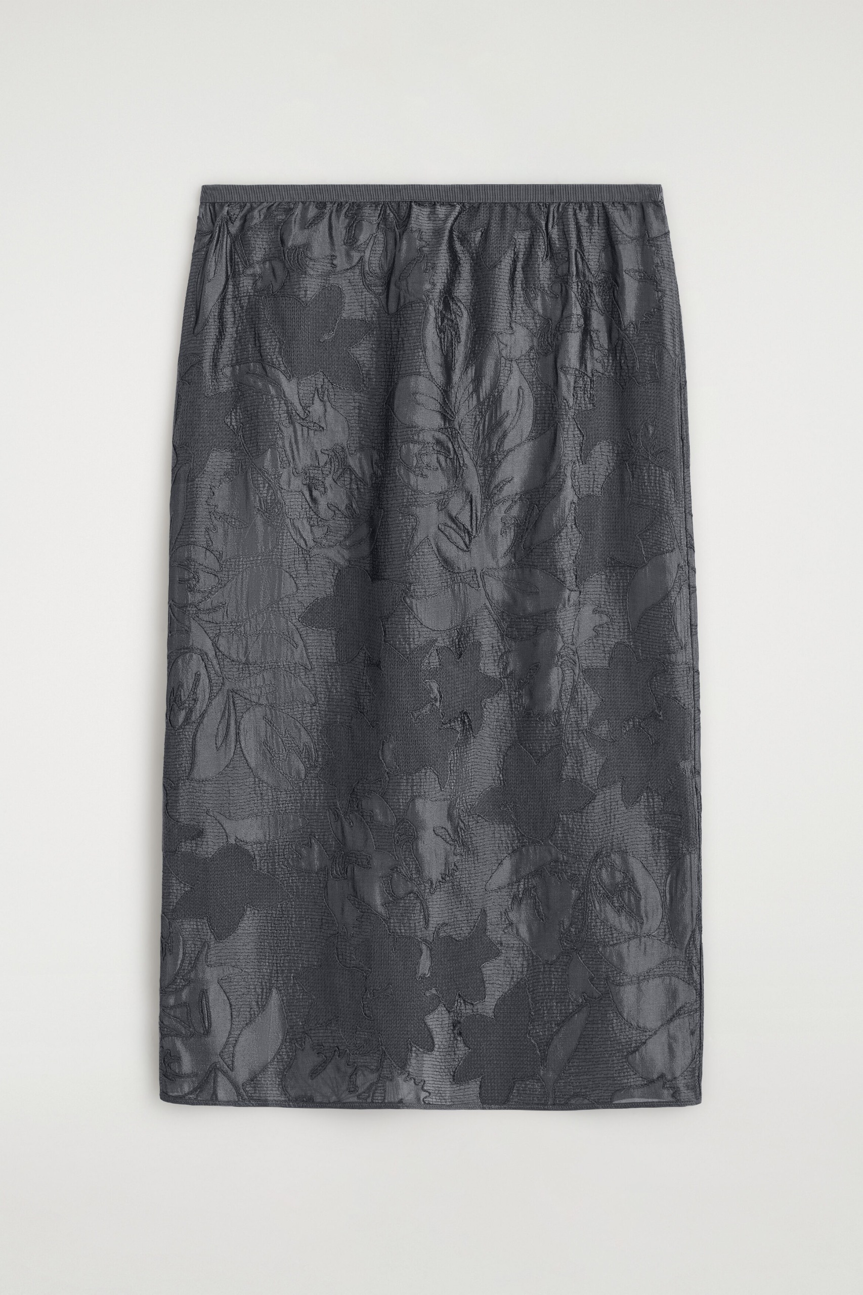 Embroidered Sheer Column Skirt