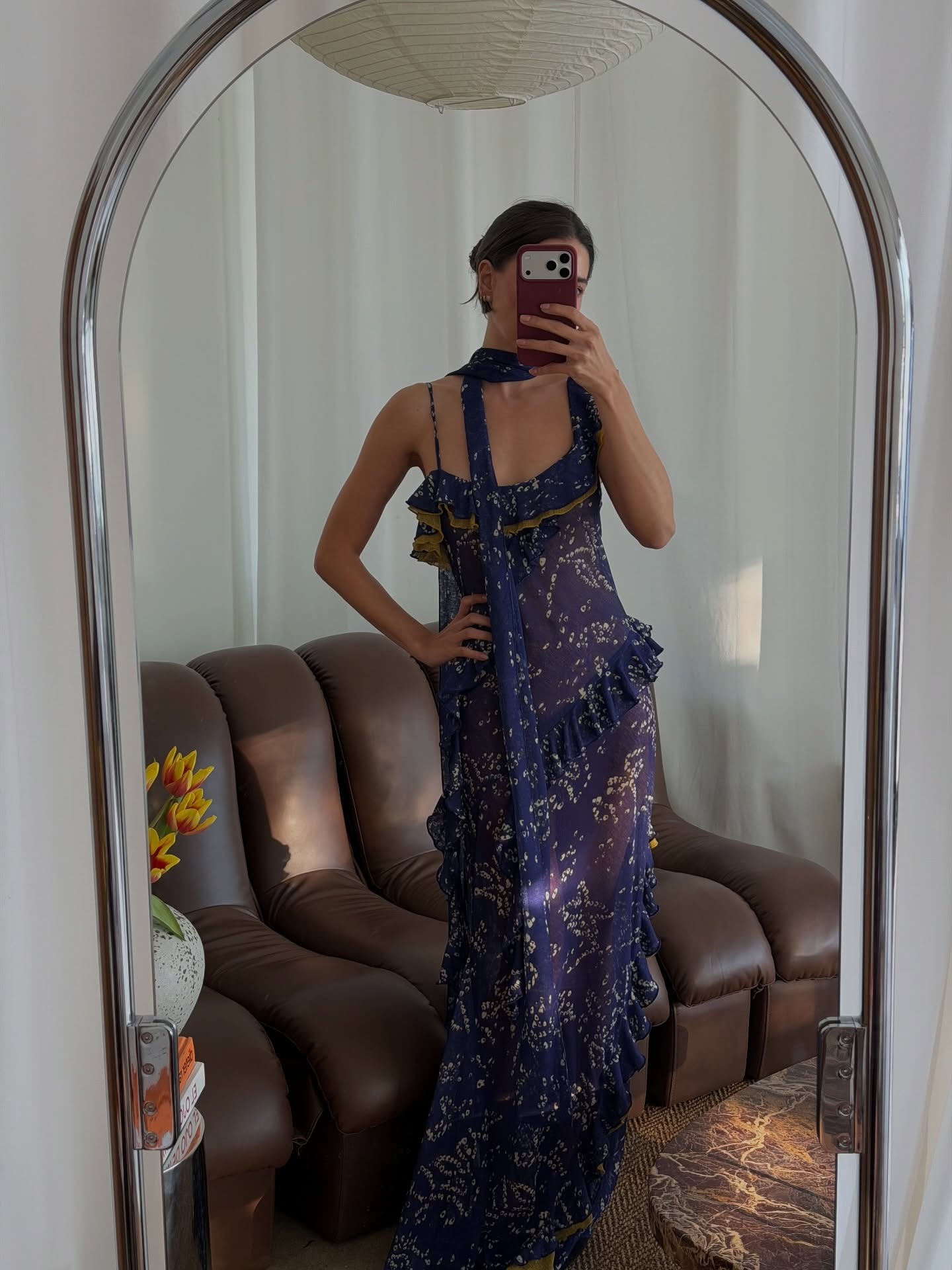 @ironnsalt wearing a purple dress