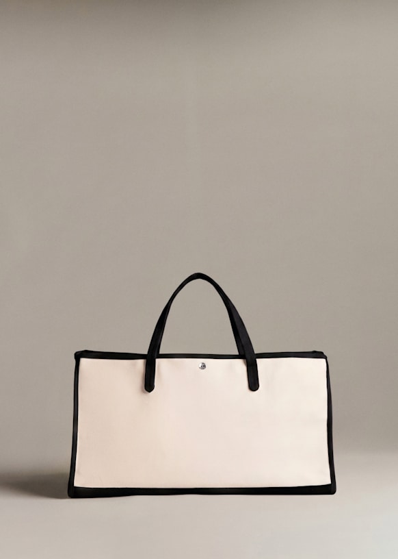 Suzanne Tote Bag - Ecru / Black - Organic Cotton - Organic Textile - Sézane