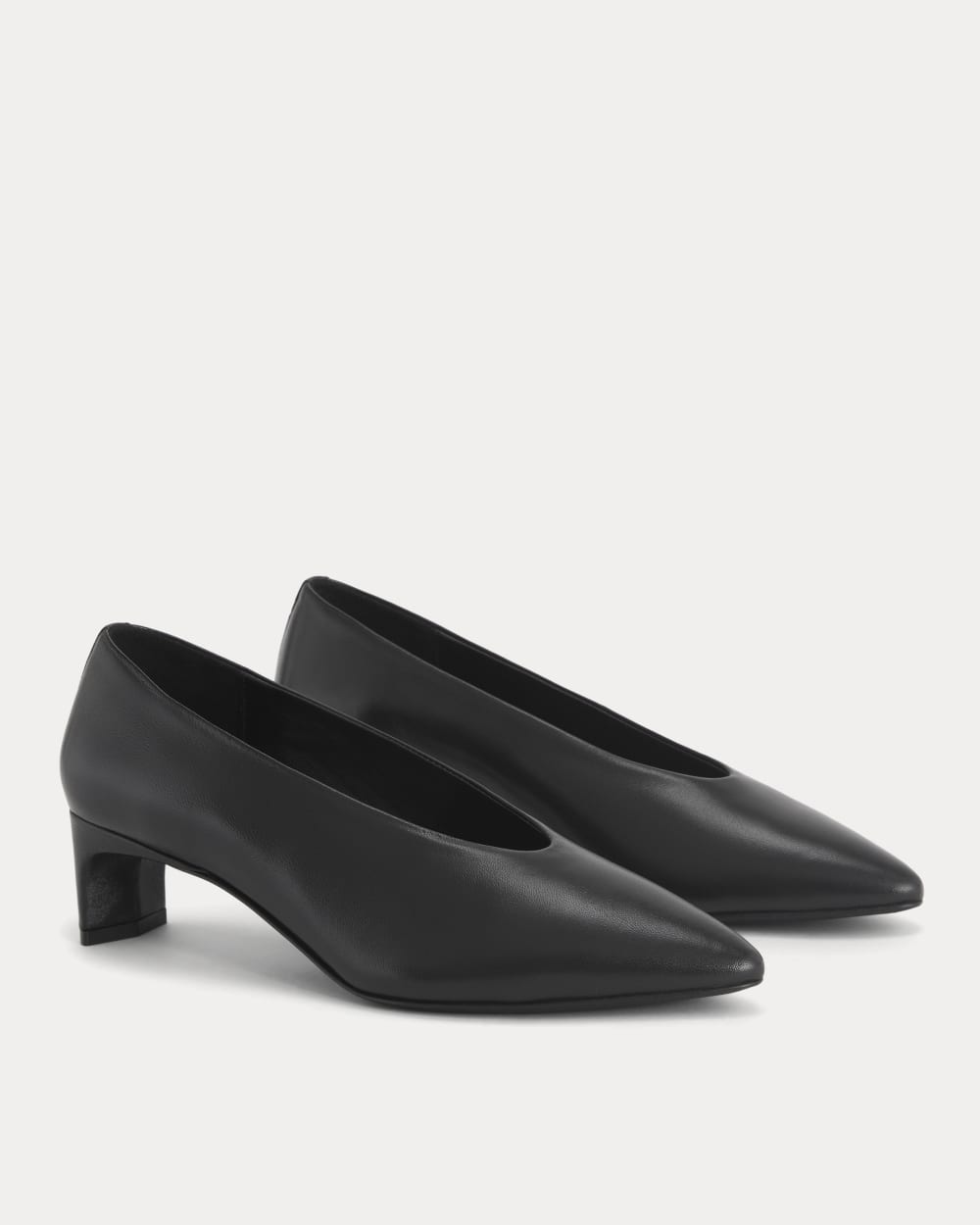 Made in Italy Almond-Toe Pump | Black Leather - 5