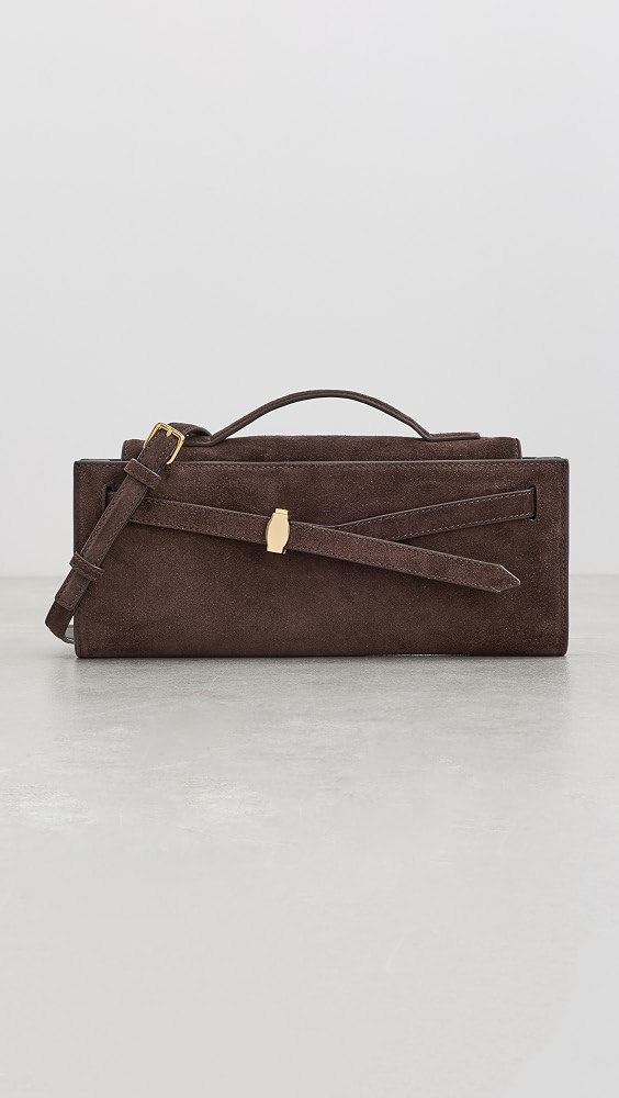Suede Dash Clutch Bag - Espresso