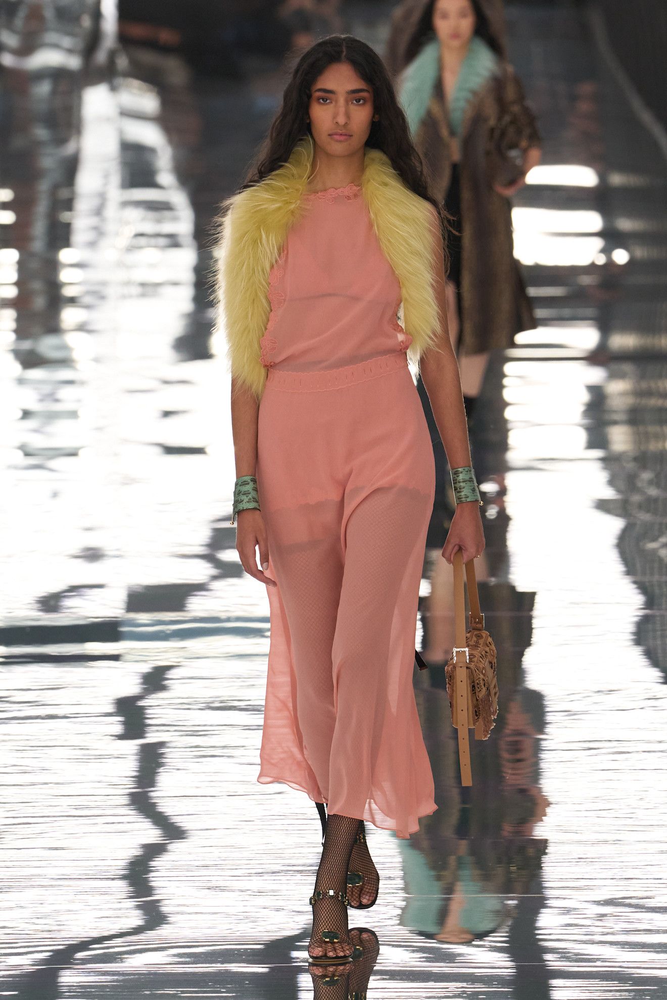 Models walking down the runway at the Fendi spring/summer 2027 show during Milan Fashion Week.