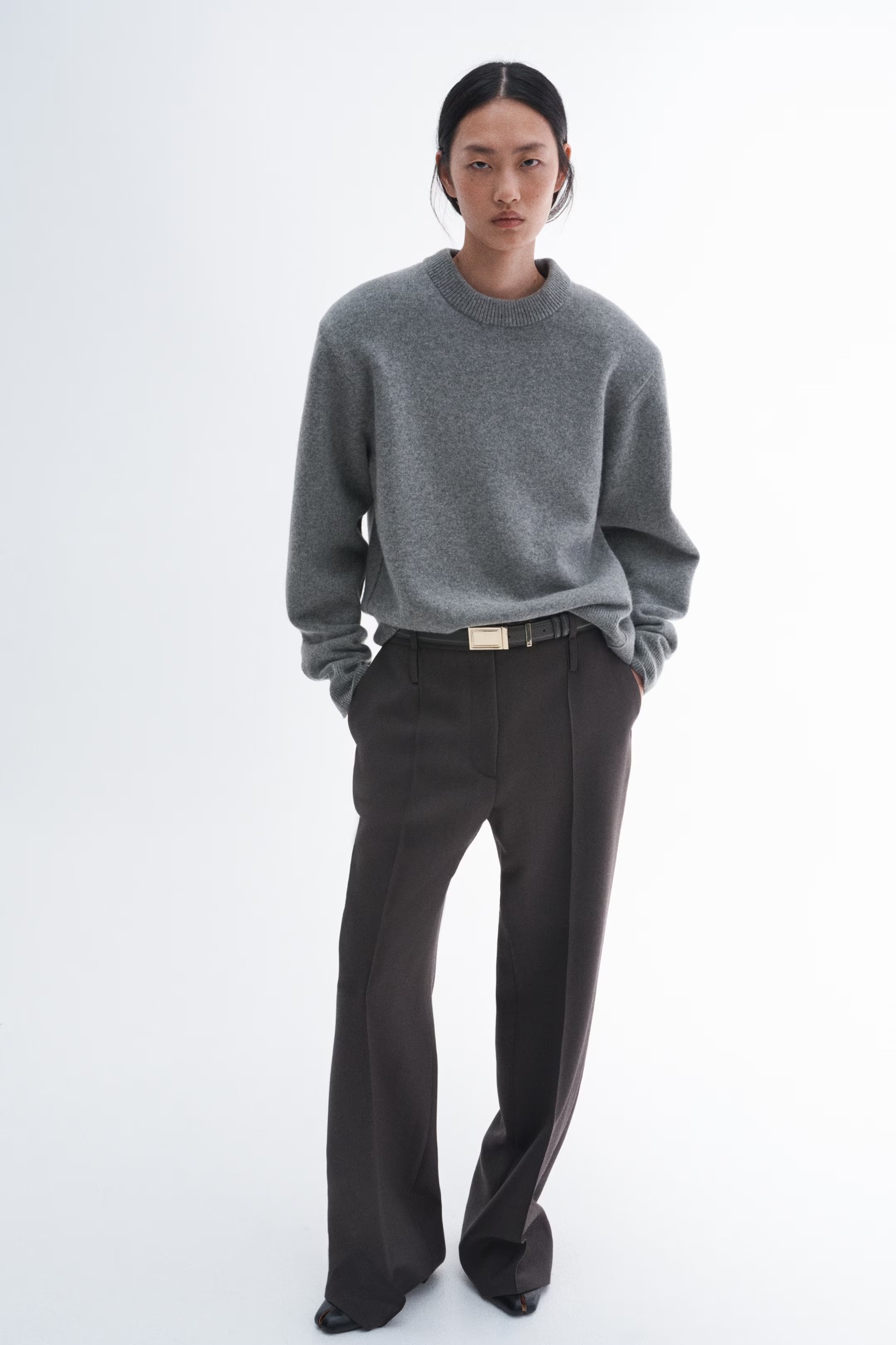 H&M, Shoulder-Pad Wool-Blend Jumper