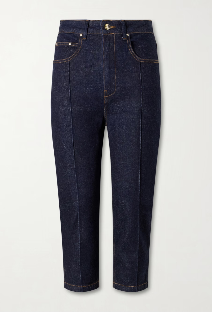 net-a-porter, Russet Stretch Slim-Leg Capri Jeans