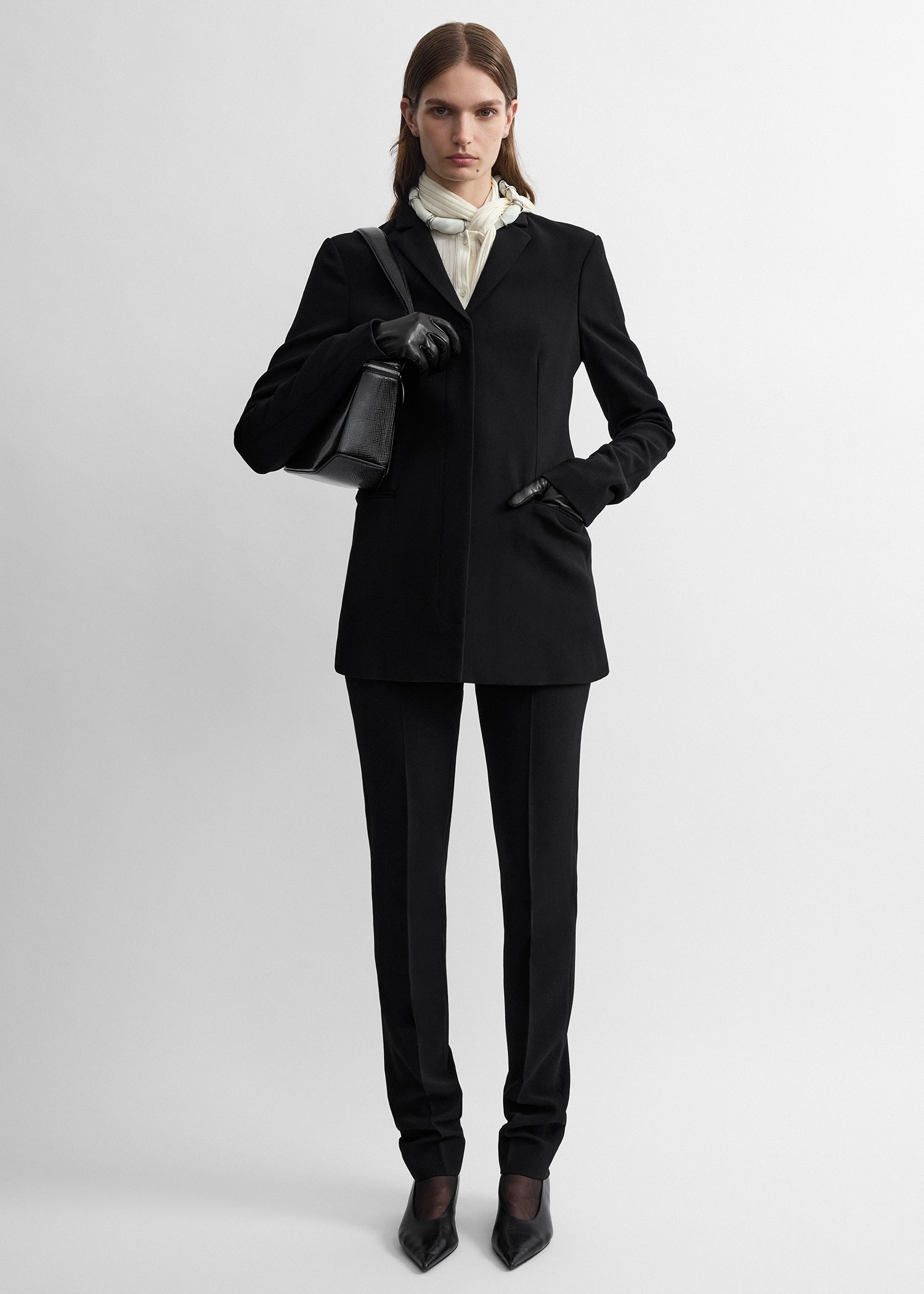 Slim Stretch Wool Blazer Black - 30